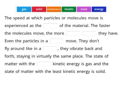 States of Matter, Temperature and Pressure - TEST PRACTICE 