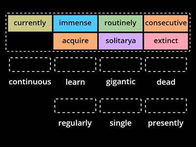 ‏Vocabulary. Match each word to its ‏synonym.