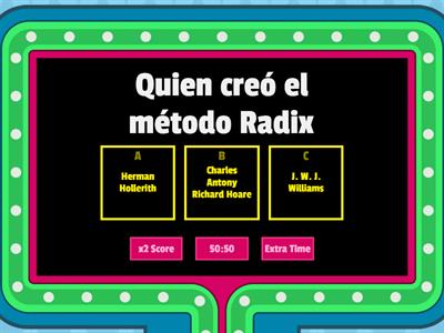 Quiz: Método de Ordenamiento Radix