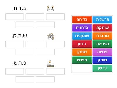 התכונות - משחק מיון מילים