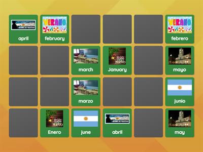 Match the months with the meaning in Spanish