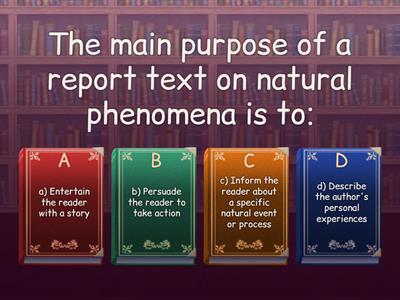 Diagnostic Cognitive Assessment: Report Text on Natural Phenomena