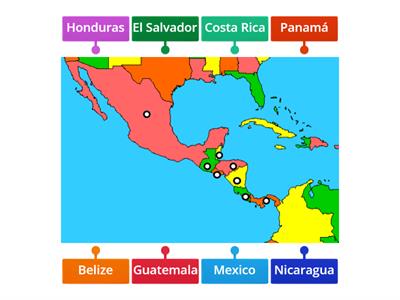 Mapa de America Central