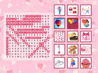 EngHub Valentine`s day memories Wordsearch