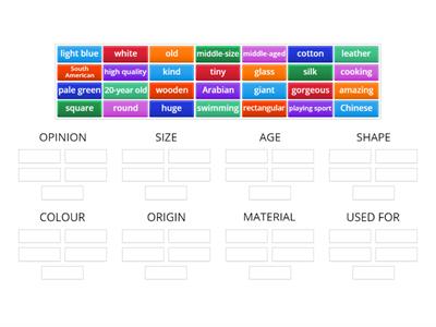 L3 Wk 4 Order of adjectives