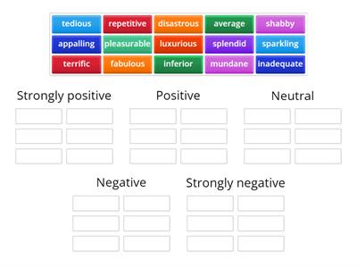 Adjectives for reviews