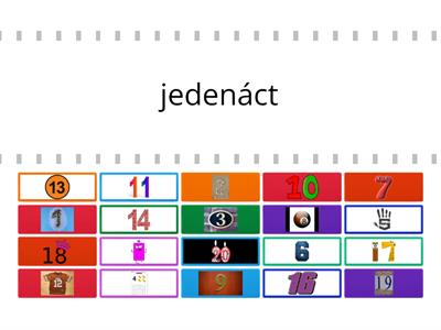 Čísla 1–20 - názvy čísel