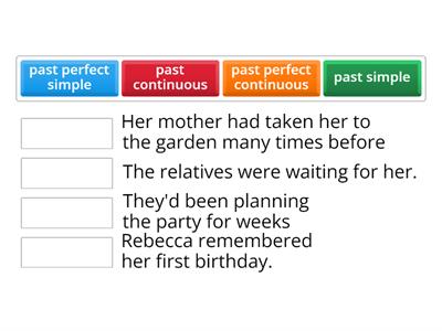 Match these sentences with the correct past tense