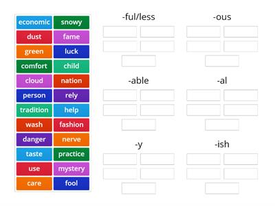 Adjective suffixes