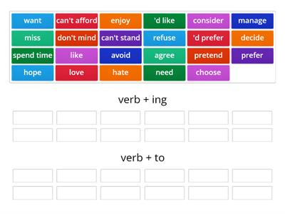 Klasa 8 verb patterns