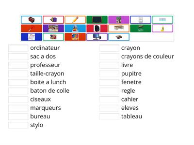 School supplies - French