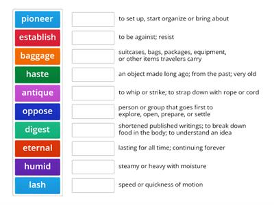 Unit 5 Vocabulary (Sadlier) Games