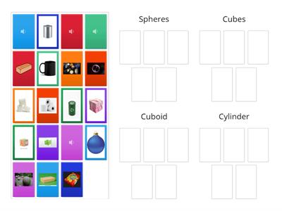 3D Shapes - Sphere, Cube, Cone, Cylinder