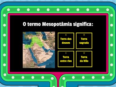 Quiz de revisão do conteúdo sobre Mesopotâmia e Egito.