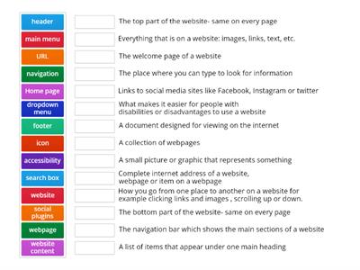 Website vocabulary