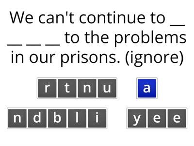 Social problems idioms - anagram