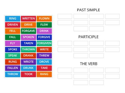 PAST SIMPLE AND PARTICIPLE 