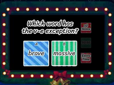 Vowel Consonant E versus the Exception- Gameshow Quiz (Wilson 4.4)