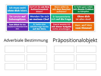 Präpositionalobjekt oder adverbiale Bestimmung?