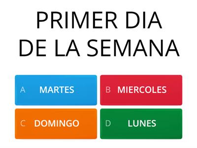 LOS DIAS DE LA SEMANA