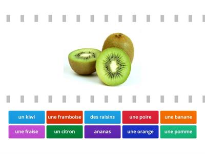 match the french word to the fruit  