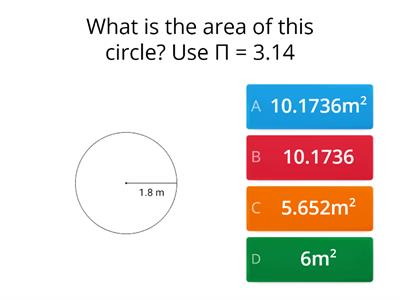 Area Rectangles, Circles and Semi-Circles