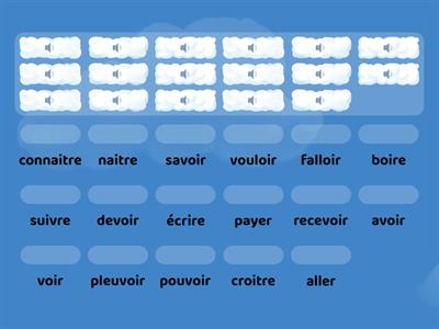 le subjonctif 8 (tous), écoute et relie les conjugaisons à l'infinitif qui correspond.