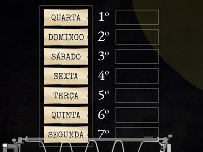 Dias da semana na ordem - Recursos de ensino