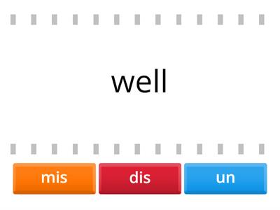 Prefixes un dis and mis