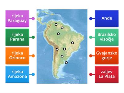 Južna Amerika - reljef i vode
