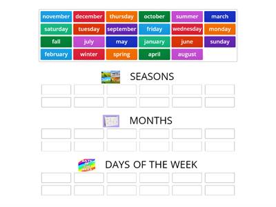 seasons/months/days