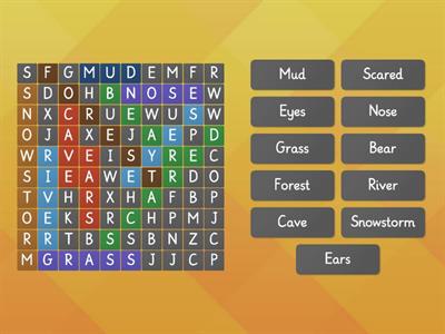 We`re going on a bear hunt wordsearch