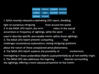 NASA UFO Report - Key Words - Homework