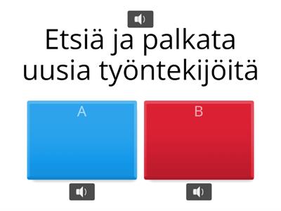 Työelämän verbejä (kuuntele ja valitse oikea verbi)