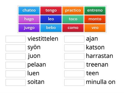  Match up- U 10 - verbien minä muodot 