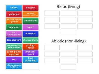 1. Biotic and Abiotic 