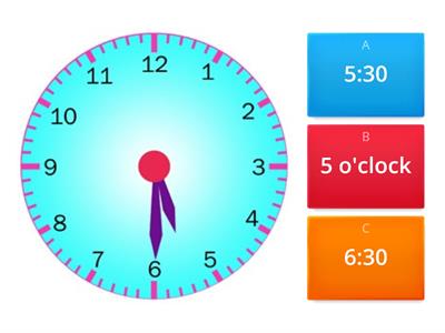 Telling Time to Hour and Half Hour 