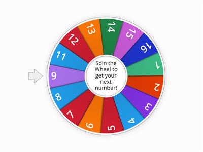 Numbers 1-16 Wheel Spin