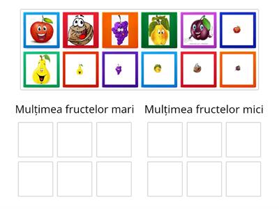 Gruparea fructelor după mărime