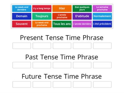 French time phrase match up KS4