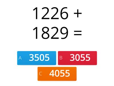 Addition 4 digit numbers