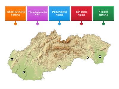 Nížiny Slovenska - mapa