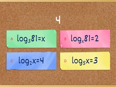 Logaritmus egyenlet kvíz