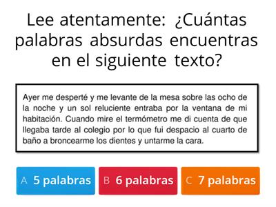  EXAMEN MENSUAL ORAL DE RAZONAMIENTO VERBAL.