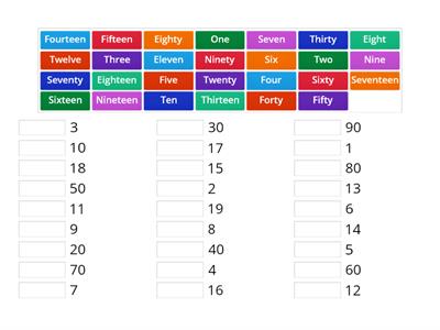 cardinal numbers 1-90