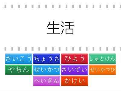 できる日本語　ライフスタイル 漢字