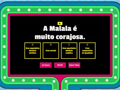 Malala explora os adjetivos