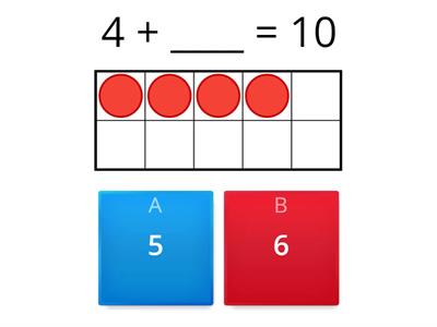 Ten Frame addition with missing Addend