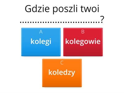 Mianownik rodzaj męskoosobowy liczba mnoga; temat twardy