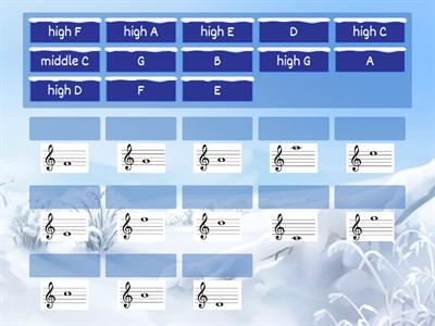 Treble Clef Note Names (Middle C - High A)